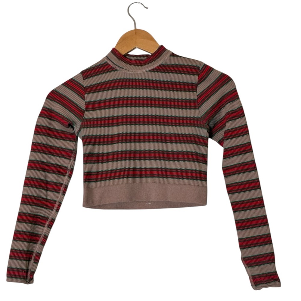 Urban Outfitters | Out From Under striped long sleeve stretchy fitted crop top